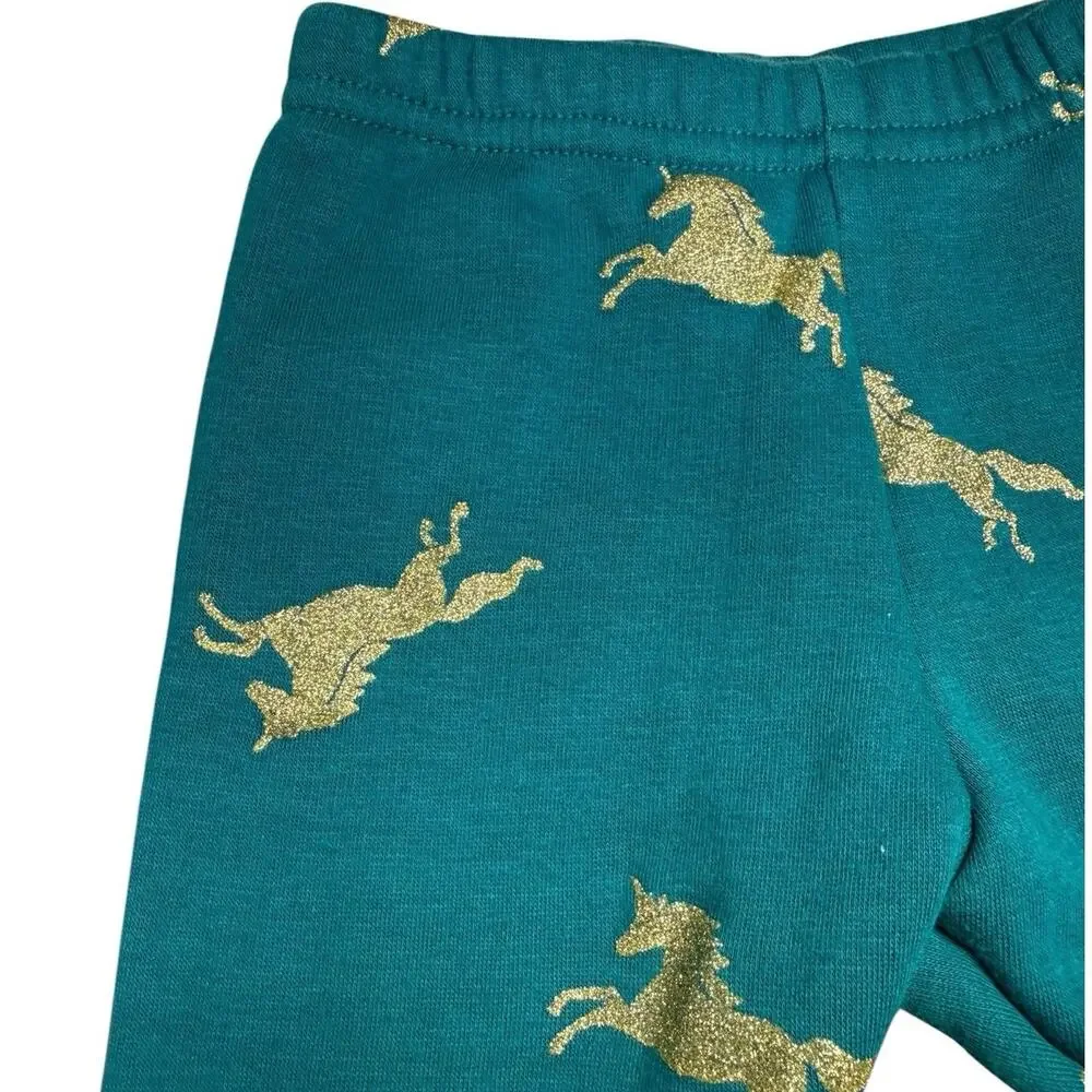 NWOT Carter's Sweatpants Baby Girl Unicorns Green 6 Months